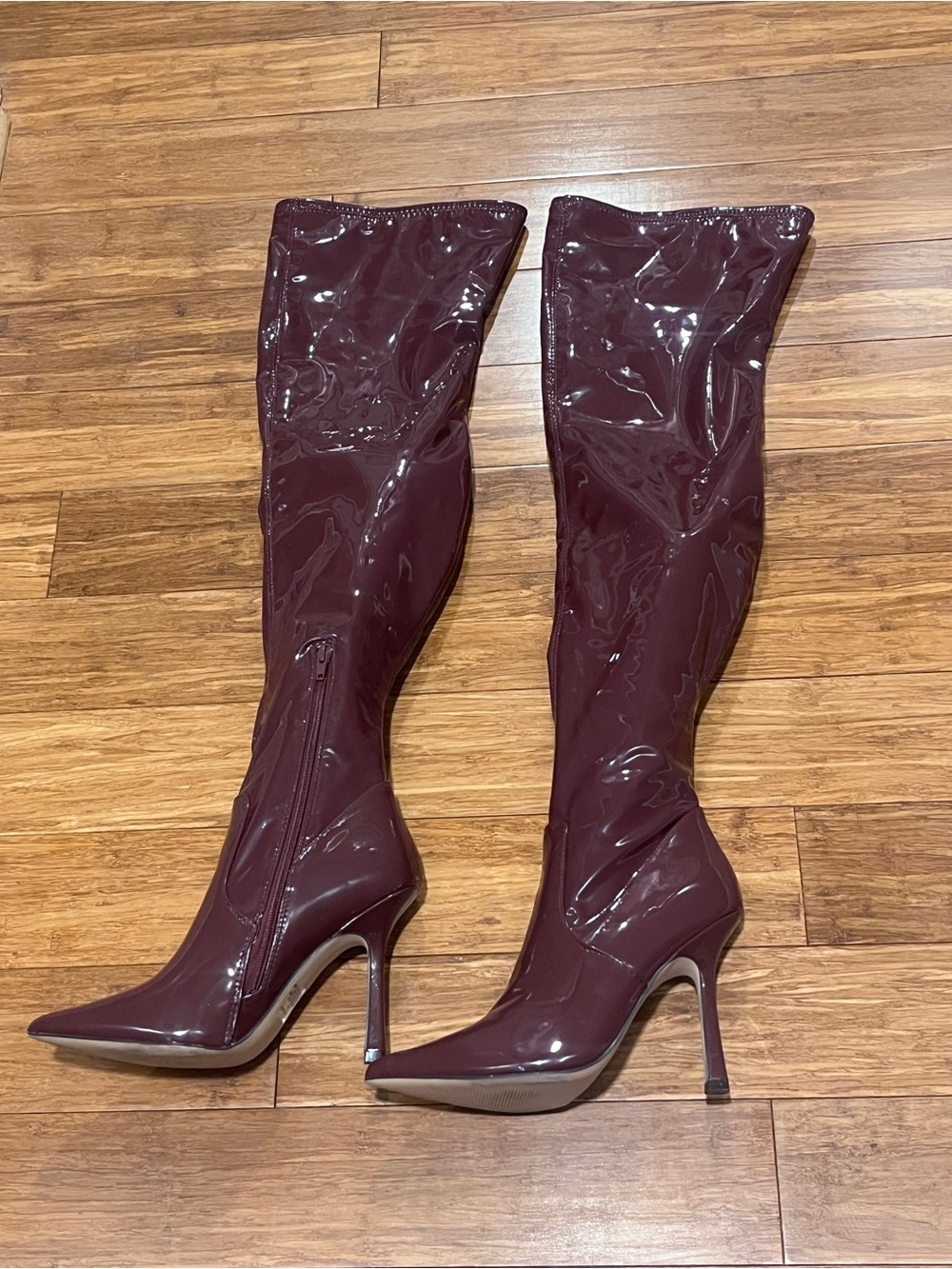 Steve Madden Vanquish Patent Over The Knee Thigh High Boots